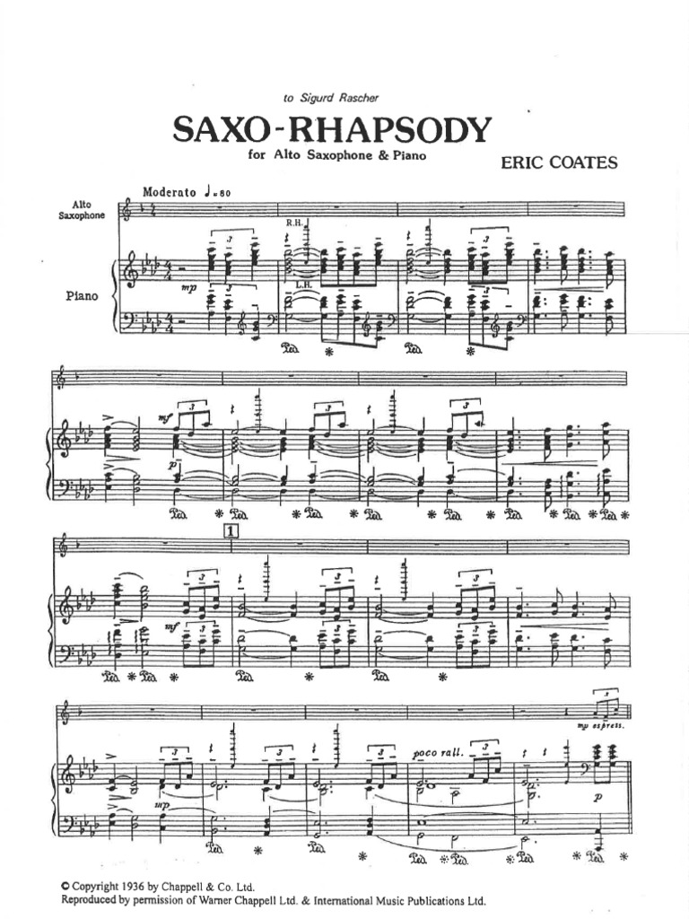 Andre Waignein RHAPSODY For Alto Saxophone and Piano | PDF