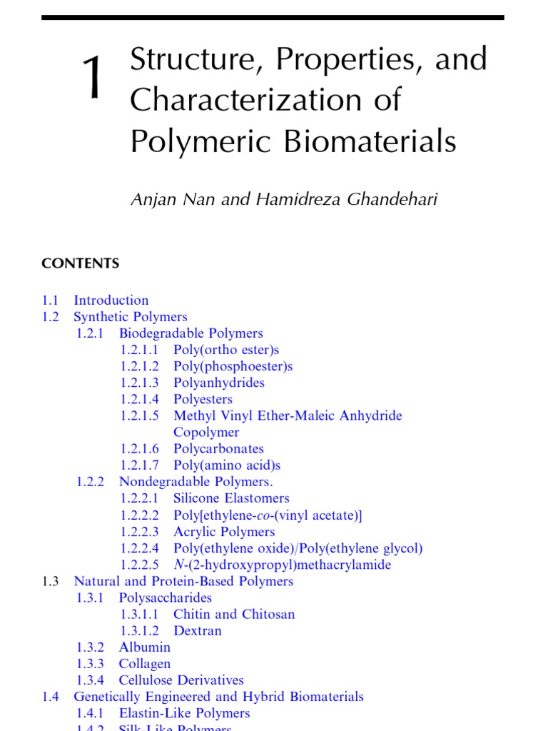 Biodegradable Polymers in Biomaterials | PDF | Thermogravimetric ...