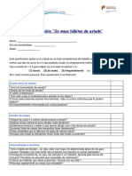 Questionário sobre hábitos de estudo