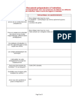 Document Préparatoire À L'entretien