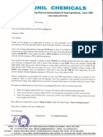 Letter To Minister Regarding FSSAI Issue