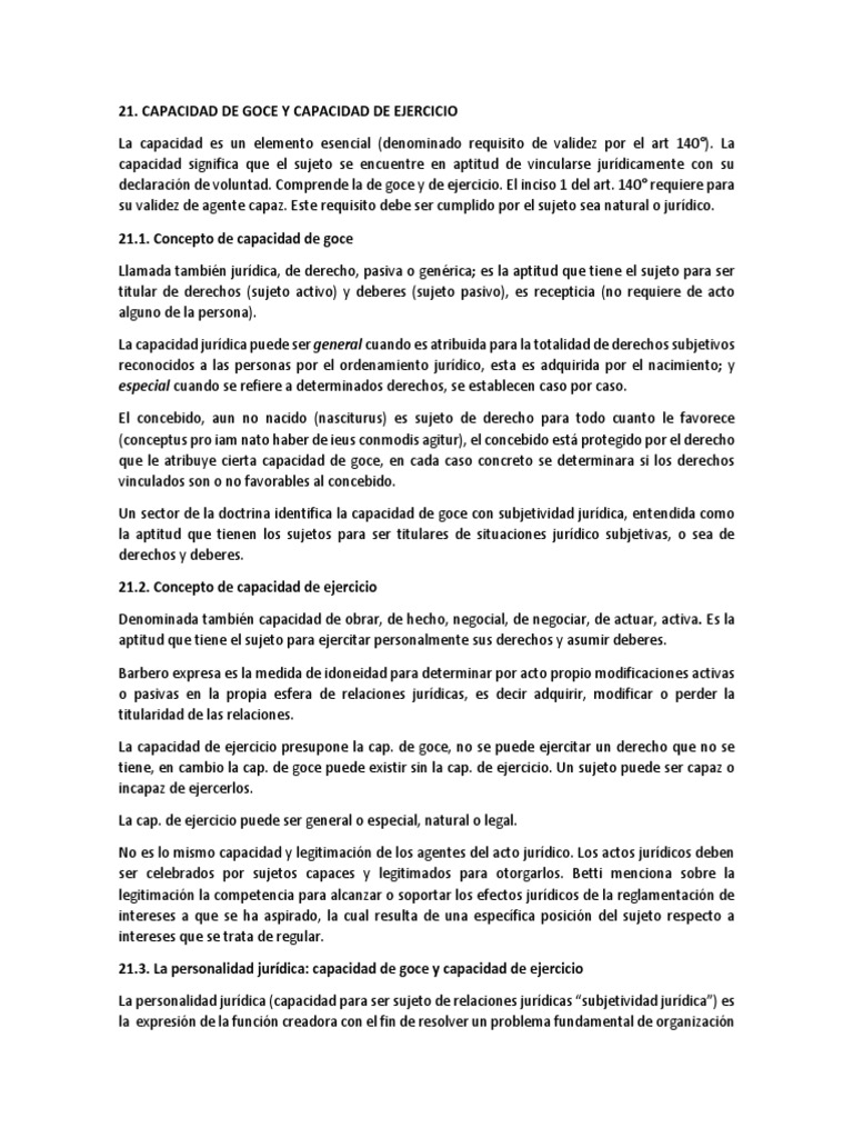 Capacidad de Goce Y Capacidad de