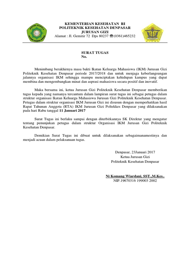Surat Tugas Ikm