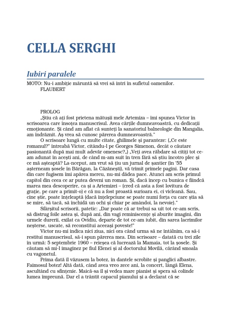 Cella Serghi Iubiri Paralele Pdf