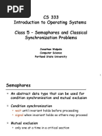 CS 333 Introduction To Operating Systems Class 5 - Semaphores and Classical Synchronization Problems