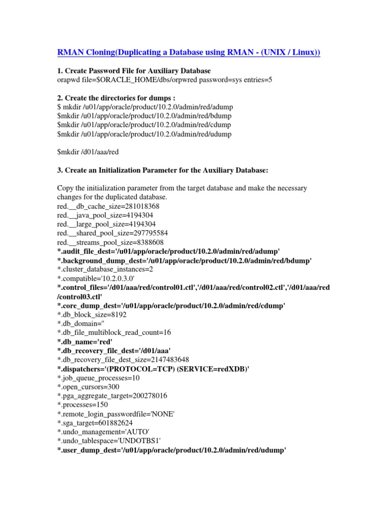 RMAN Cloning PDF | PDF | Oracle Database | Computer Architecture