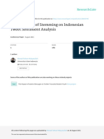 The Influence of Stemming On Indonesian Tweet Sentiment Analysis