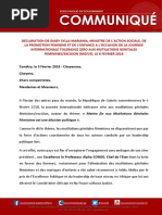 Déclaration de Hadja Diaby Sylla Mariama a l'occasion de la célébration de la Journée Internationale Tolérance Zéro aux Mutilations Génitales Feminines-excision