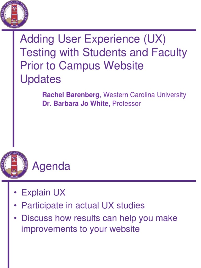 Adding User Experience (UX) Testing With Students and Faculty Prior To ...