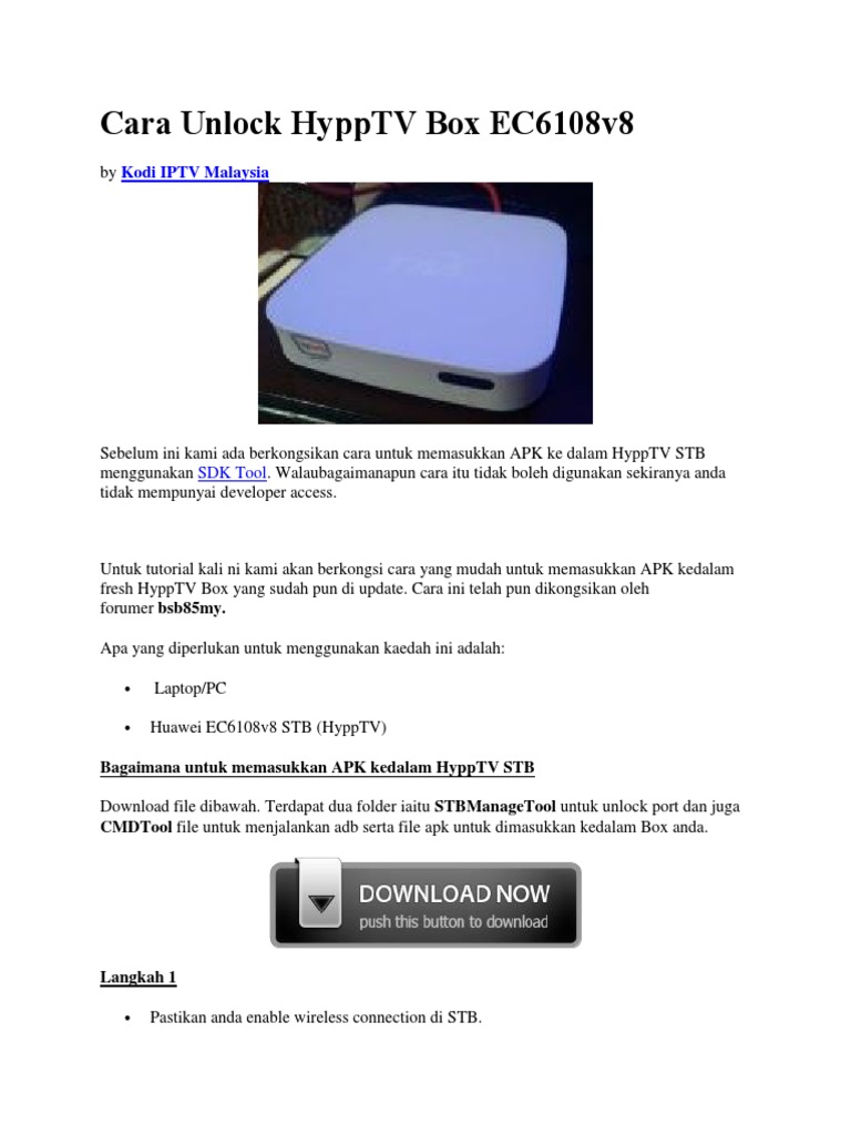 Cara Unlock Hypptv Box Ec6108v8 Pdf