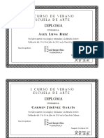 Diploma Curso de Arte II Quincena