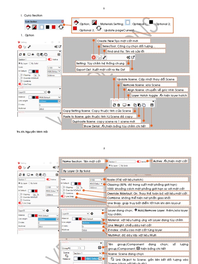 Curic Section and Material Settings Guide | PDF | Areas Of Computer ...