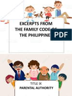 Philippine Family Code Parental Authority Provisions