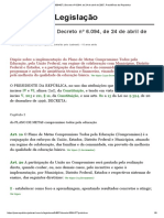 Decreto 6094 - 07 - Decreto #6 Plano de Metas Compromisso Todos Pela Educação