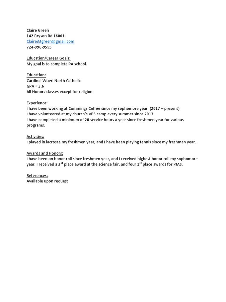Cap Resume PDF