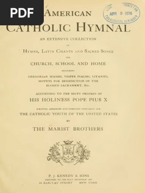 1913 American Catholic Hymnal Sacred Hymns - 