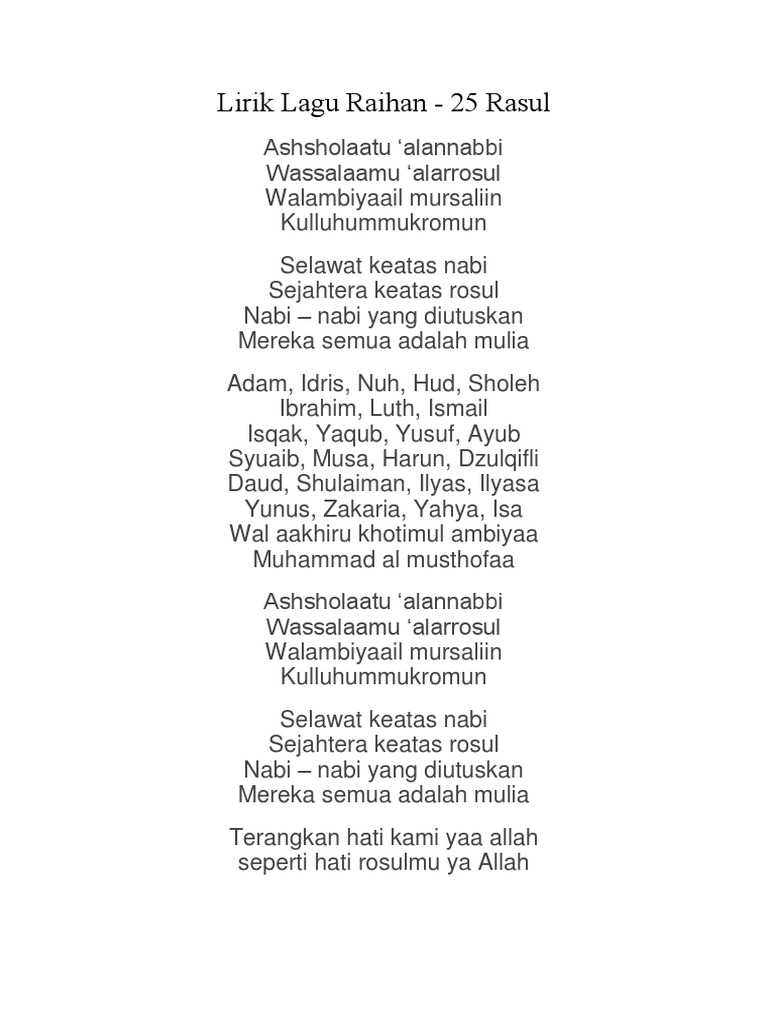 Lirik Lagu Raihan Pdf