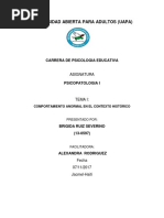 Tarea # 1. Psicopatologia....