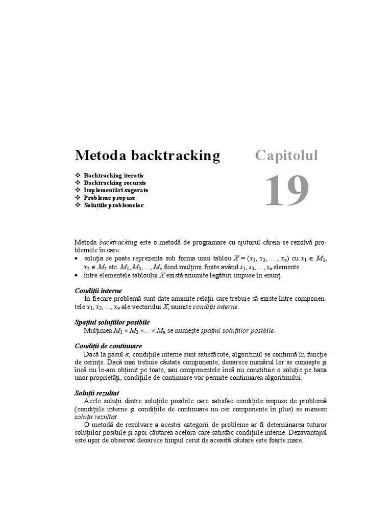 22 Metoda Backtracking PDF | PDF