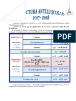 Structura an Scolar Si Calendar 2017-2018