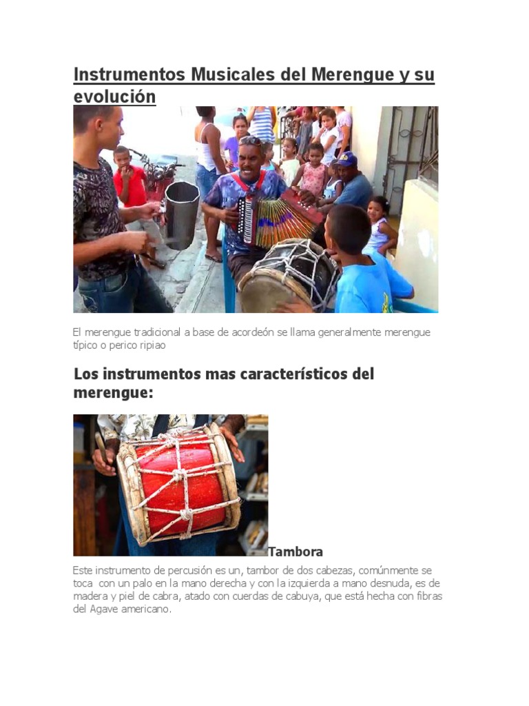 Instrumentos Musicales Del Merengue y Su Evolución PDF Tecnología