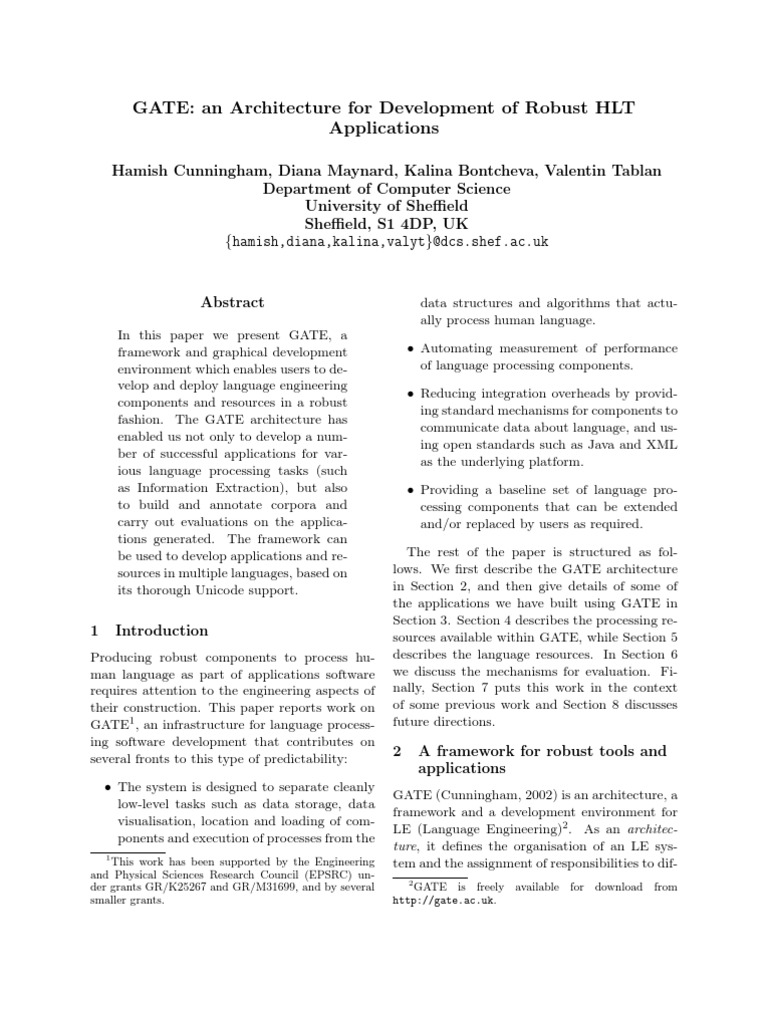 GATE: Framework for Language Engineering | PDF | Xml | Tag (Metadata)