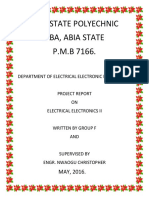 Abia State Polyechnic Aba, Abia State P.M.B 7166.: Department of Electrical Electronic Engineering