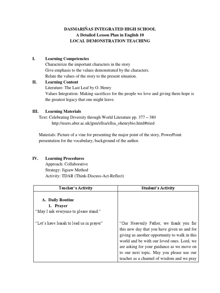 detailed-lesson-plan-grade-10-o-henry
