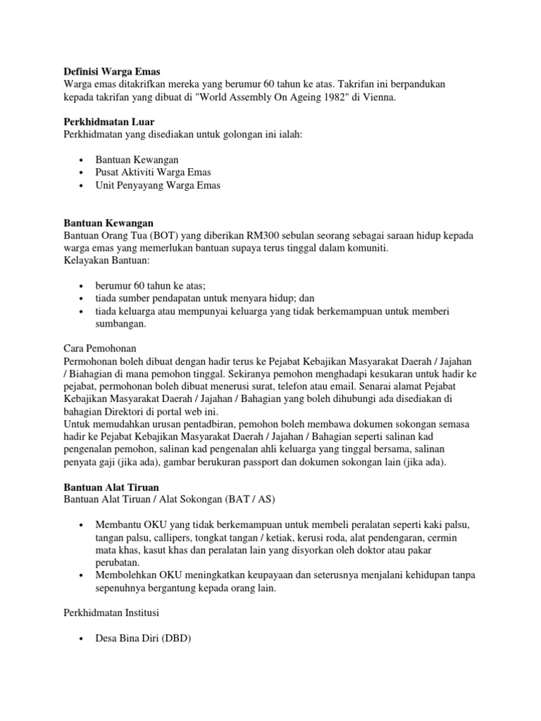 Definisi Warga Emas Pdf