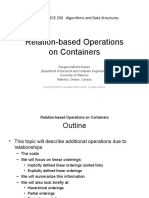 Relation-Based Operations On Containers: ECE 250 Algorithms and Data Structures