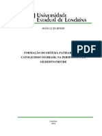 Binde, J.L. - Formação Do Sistema Patriarcal e o Catolicismo No Brasil Na Perspectiva de Gilberto Freyre [Dissertação Em Ciências Sociais, UEL]