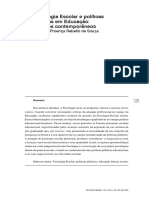 Rebello de Souza. (2010). Psicologia Escolar e Políticas Públicas Em Educação