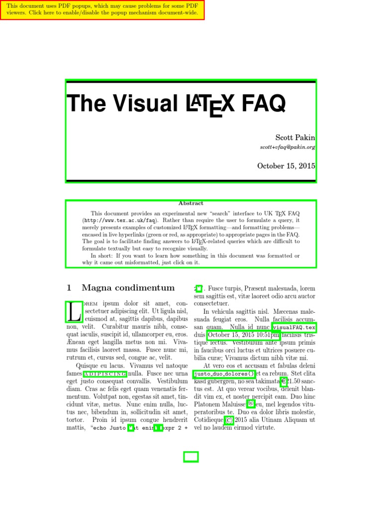 The Visual L Tex Faq: 1 Magna Condimentum | PDF