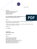 Sub: AUSPI's Response To TRAI Consultation Paper No. 9/2008 On Mobile Virtual Network Operator (MVNO)