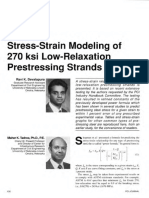 Stress-Strain Modeling of 270 Ksi Low-Relaxation Prestressing Strands