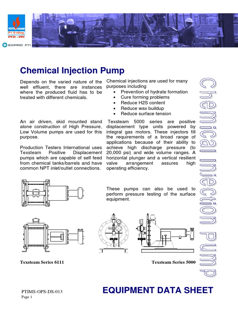 Chemical Injection Pump Specifications | PDF | Hydraulic Engineering | Pump