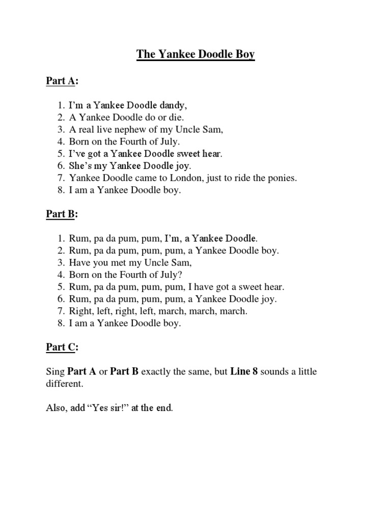 The Yankee Doodle Boy Lyrics