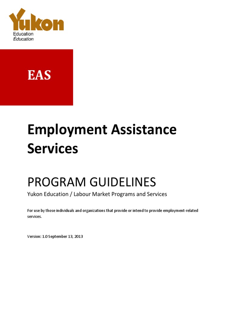 EAS Program Guidelines | PDF | Unemployment Benefits | Employee Benefits