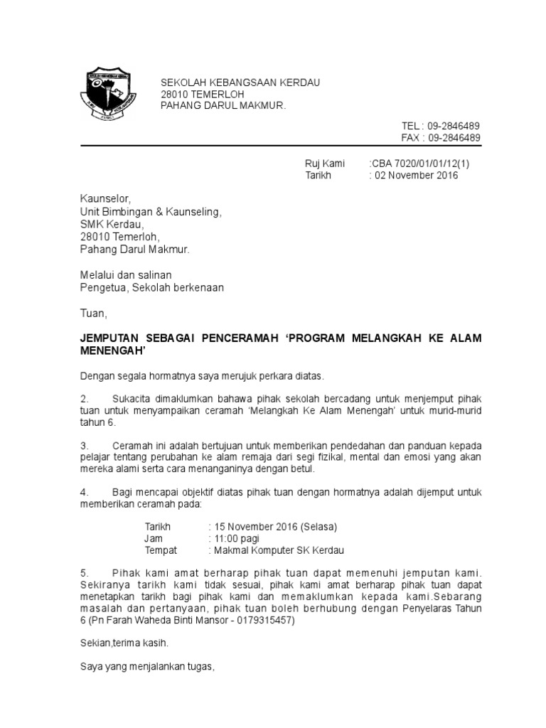 Jemputan Ceramah Perkembangan Awal Remaja Pdf
