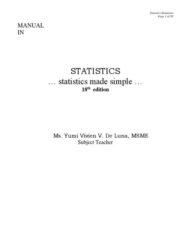 Statistics Guide for Students | PDF | Percentile | Statistics