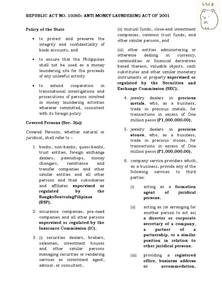 Anti-Money Laundering Act Overview | PDF | Money Laundering | Asset ...