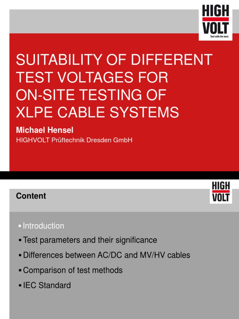 XLPE Cable Testing Voltage Suitability | PDF | Alternating Current ...