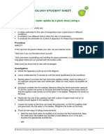 Measuring Rate of Water Uptake by A Plant Shoot Using A Potometer Ss 156