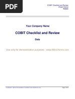 COBIT Checklist and Review