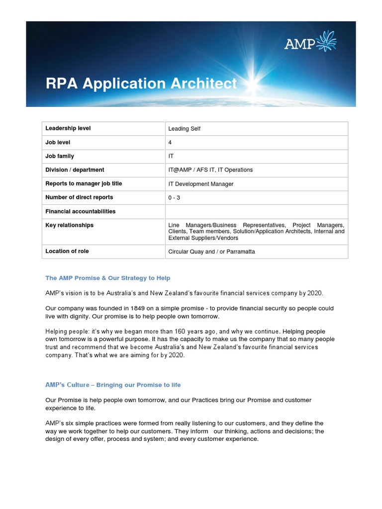 RPA Application Architect JD Rec v1.0 042016.pdf Business Process