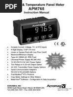 Acromag Process and Temperature Panel Meter APM765_737c User Manual