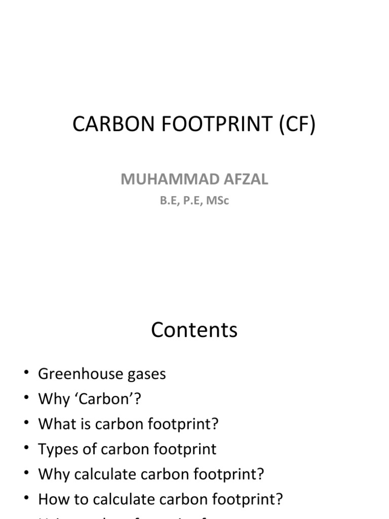 Understanding Carbon Footprint Basics | PDF | Greenhouse Gas | Carbon ...