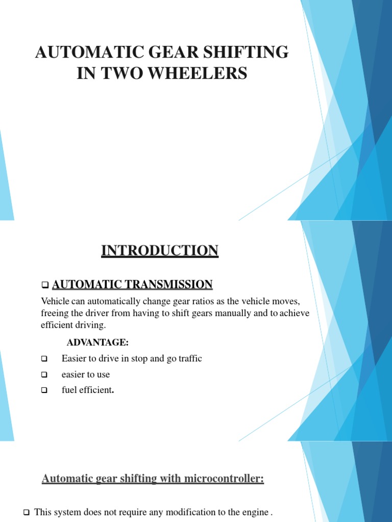 Automatic Gear Shifting in Two-Wheelers | PDF | Automatic Transmission ...