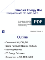 Forward Osmosis Energy Use: Comparisons To RO, MSF, MED