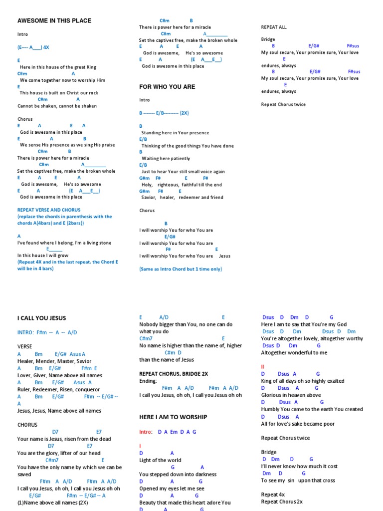 Awesome in this place pdf song structure christian belief and
